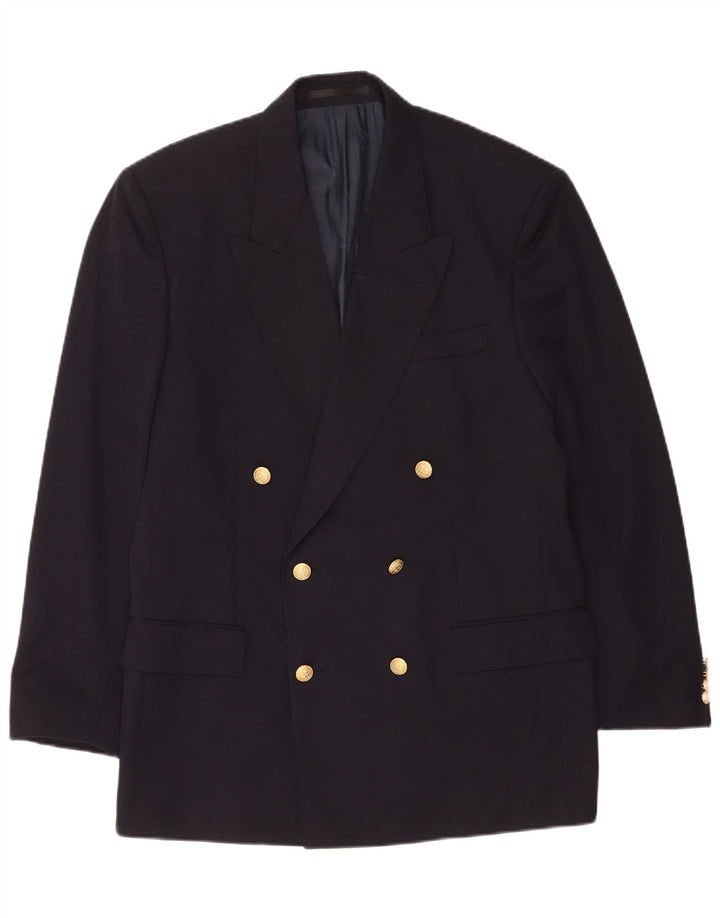 Paul & Shark Mens Double Breasted Blazer Jacket IT 50 Large Navy Blue Wool