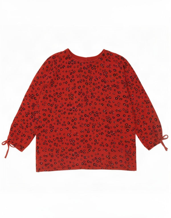 Fat Face Womens 3/4 Sleeve Blouse Top UK 10 Small Red Animal Print