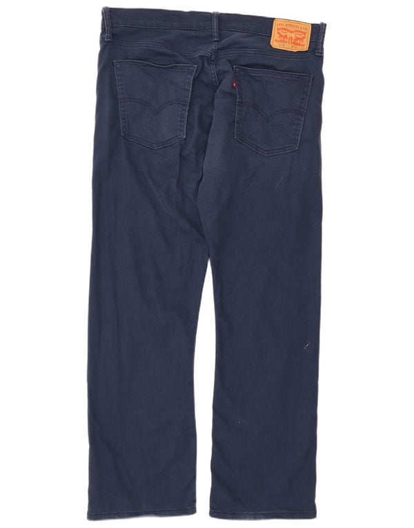 LEVI'S Mens 514 Straight Jeans W36 L30 Navy Blue Cotton
