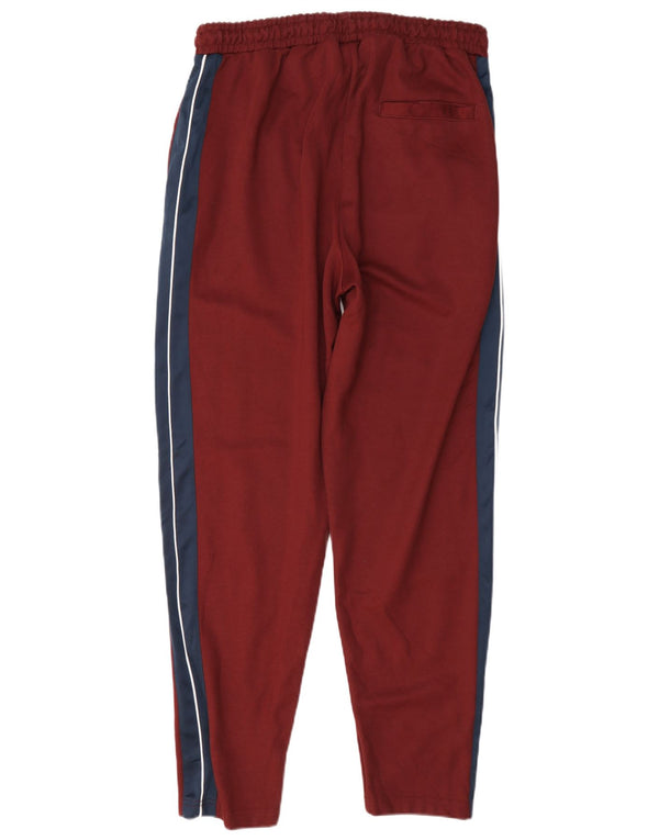 Ellesse Mens Tracksuit Trousers Large Burgundy Colourblock Cotton