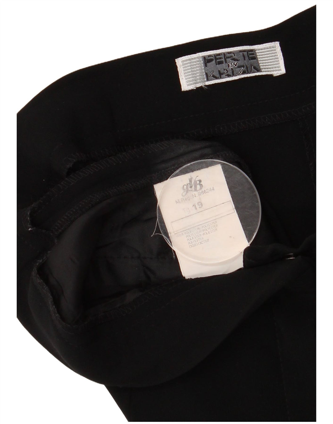 Perte by Krizia Womens Straight Chino Trousers W32 L28 Black Polyester