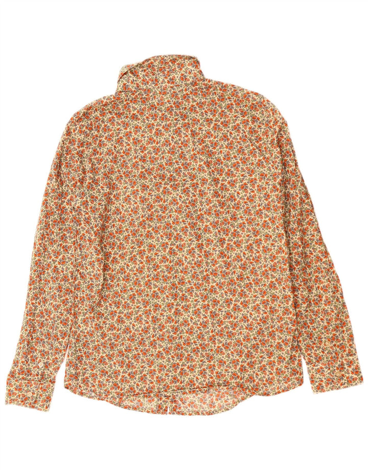 BENETTON Womens Shirt UK 10 Small Multicoloured Floral Cotton