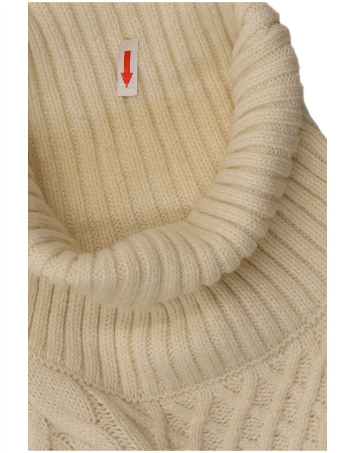 PIOMBO Mens Roll Neck Jumper Sweater 2XL White Acrylic