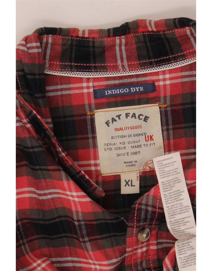 Fat Face Mens Flannel Shirt XL Red Check Cotton