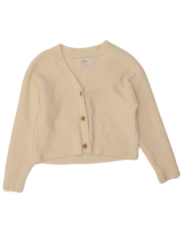 Zara Girls Cardigan Sweater 7-8 Years Off White