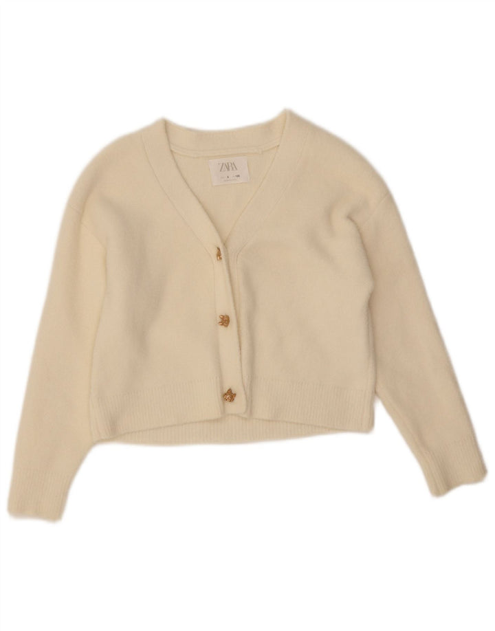 Zara Girls Cardigan Sweater 7-8 Years Off White