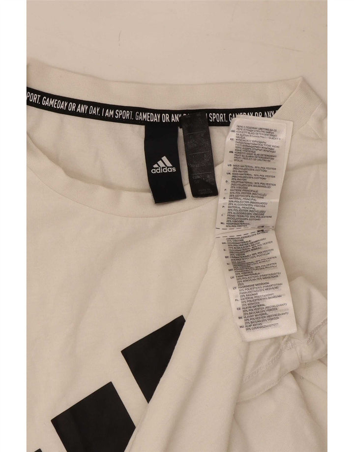 Adidas Womens Graphic Vest Top UK 8/10 Small White Polyester