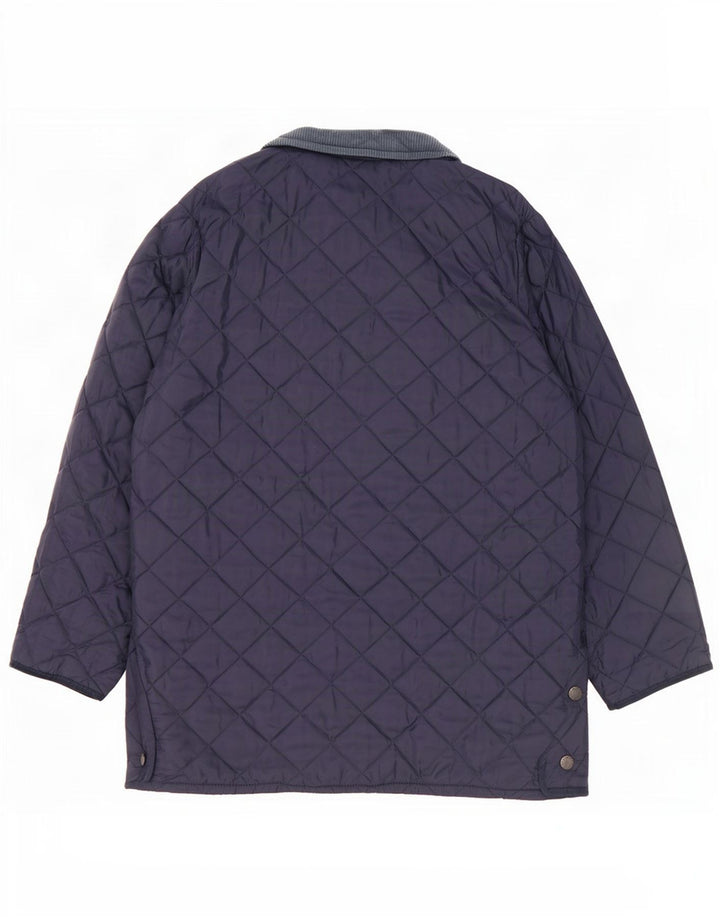 Barbour Mens LIDDESDALE Quilted Jacket UK 40 Large Navy Blue Nylon