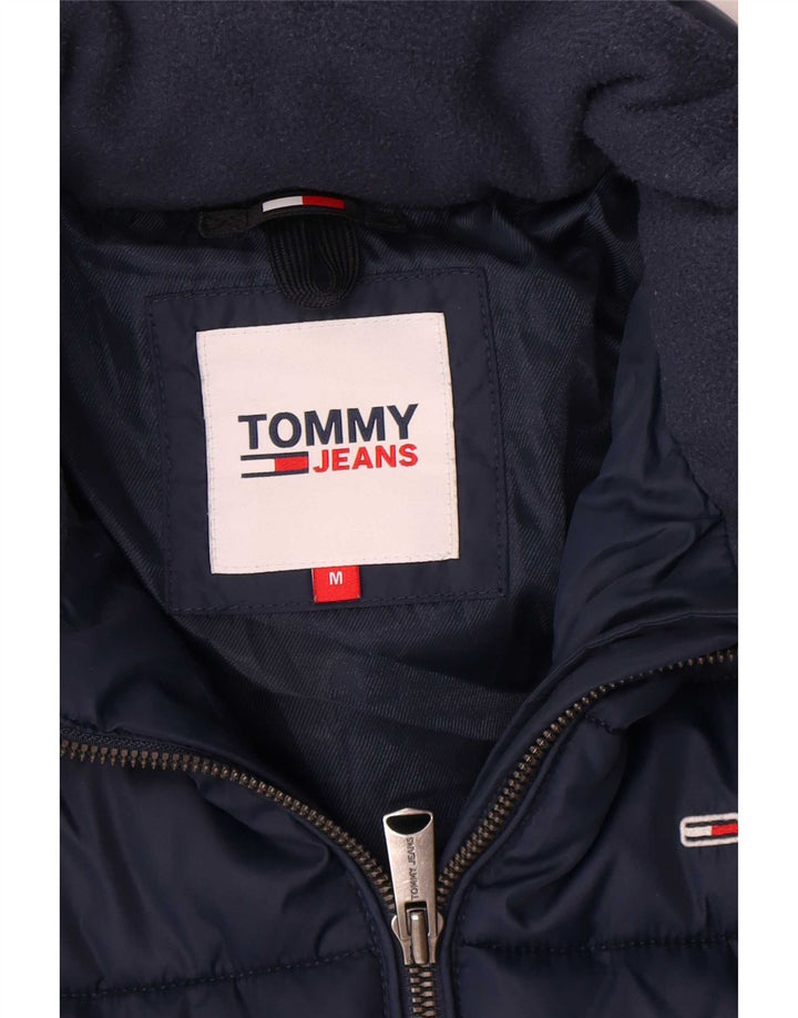 Tommy Hilfiger Womens Padded Jacket UK 14 Medium Navy Blue Polyester