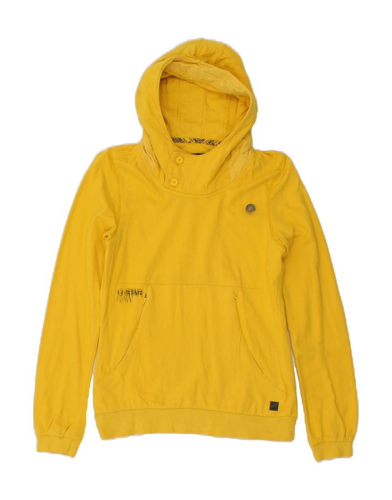 G-STAR Womens Hoodie Jumper UK 12 Medium Yellow Cotton | Vintage G-Star | Thrift | Second-Hand G-Star | Used Clothing | Messina Hembry 