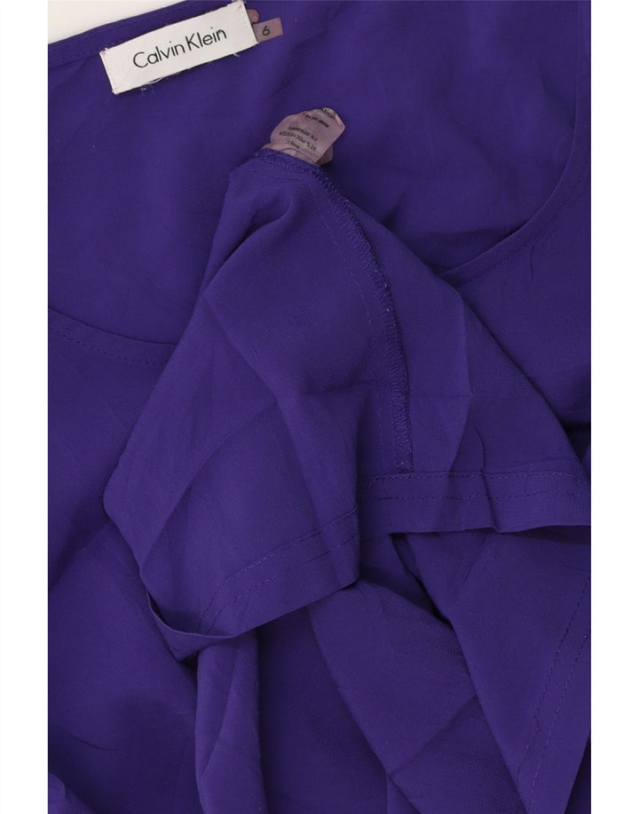 Calvin Klein Womens Sleeveless Sheath Dress US 6 Medium Purple Polyester