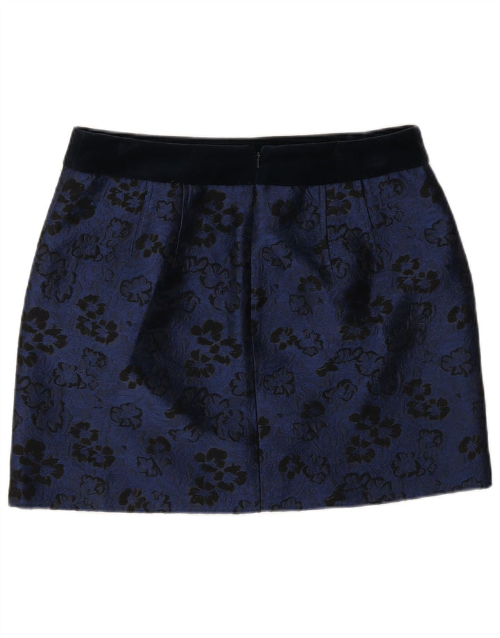 JACK WILLS Womens Mini Skirt UK 12 Medium W30 Blue Floral Polyester