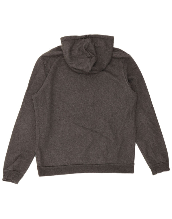 PUMA Mens Graphic Hoodie Jumper Medium Grey Cotton