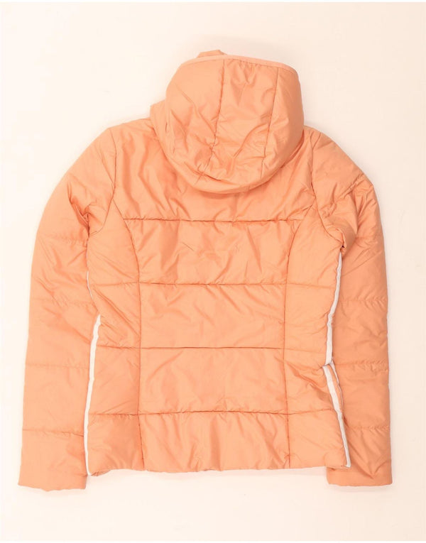 Adidas Womens Primegreen Hooded Padded Jacket UK 10 Small Orange Polyester