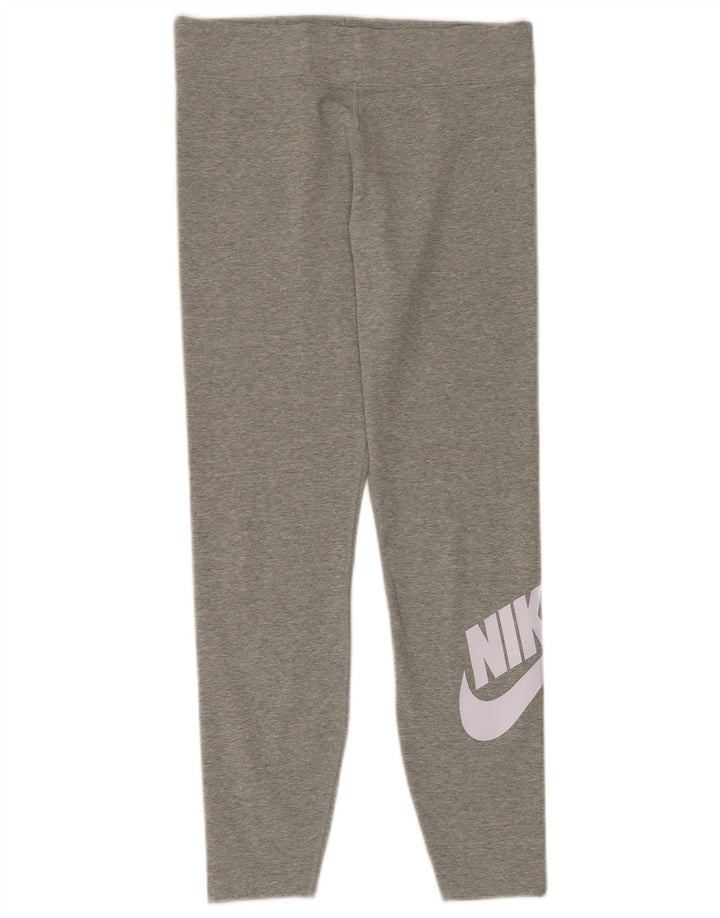 Nike Womens Graphic Leggings UK 14 Large  Grey Cotton