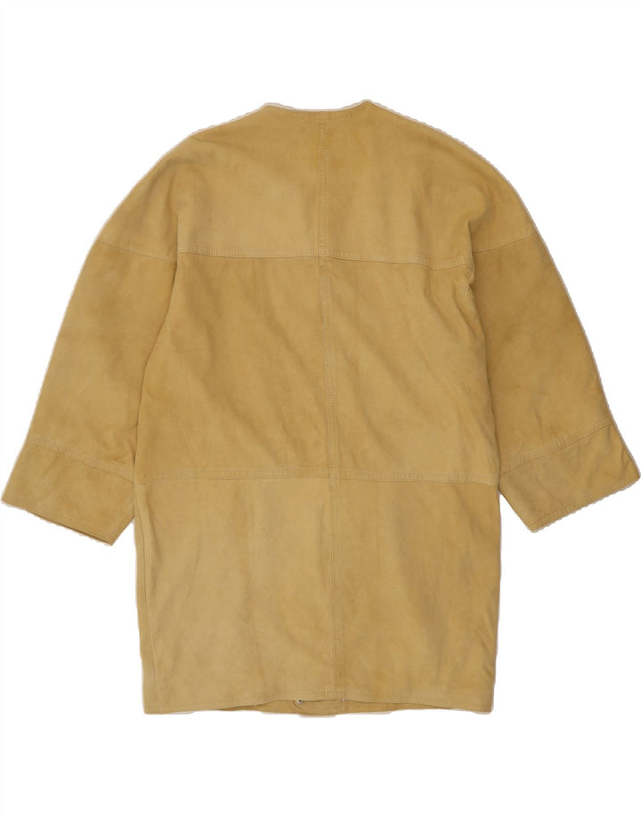 MARCCAIN Womens Oversized 3/4 Sleeve Suede Overcoat Size 3 Medium Beige Vintage Marccain and Second-Hand Marccain from Messina Hembry 