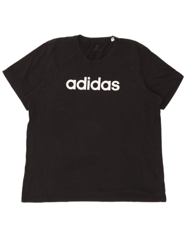 Adidas Mens Graphic T-Shirt Top 2XL Black Cotton