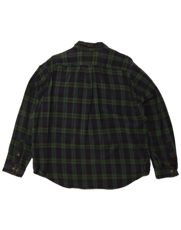 Eddie Bauer Mens Flannel Shirt 2XL Green Check Cotton