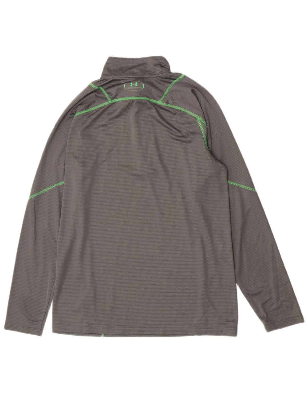 Under Armour Mens Zip Neck Top Long Sleeve Large Grey Polyester Sports