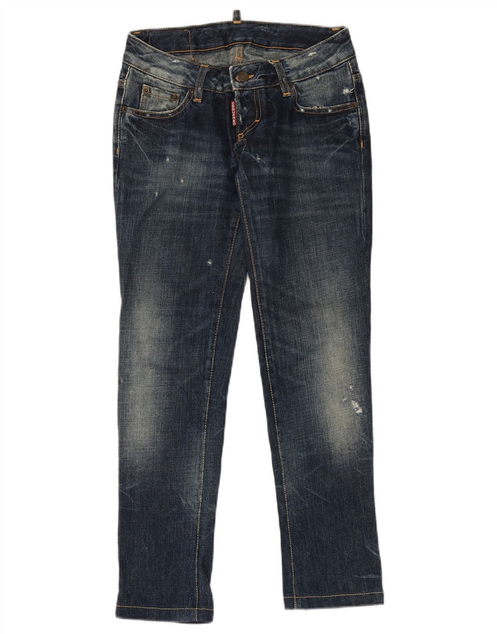 Dsquared2 Womens Distressed Slim Jeans IT 38 XS W28 L29 Blue Cotton