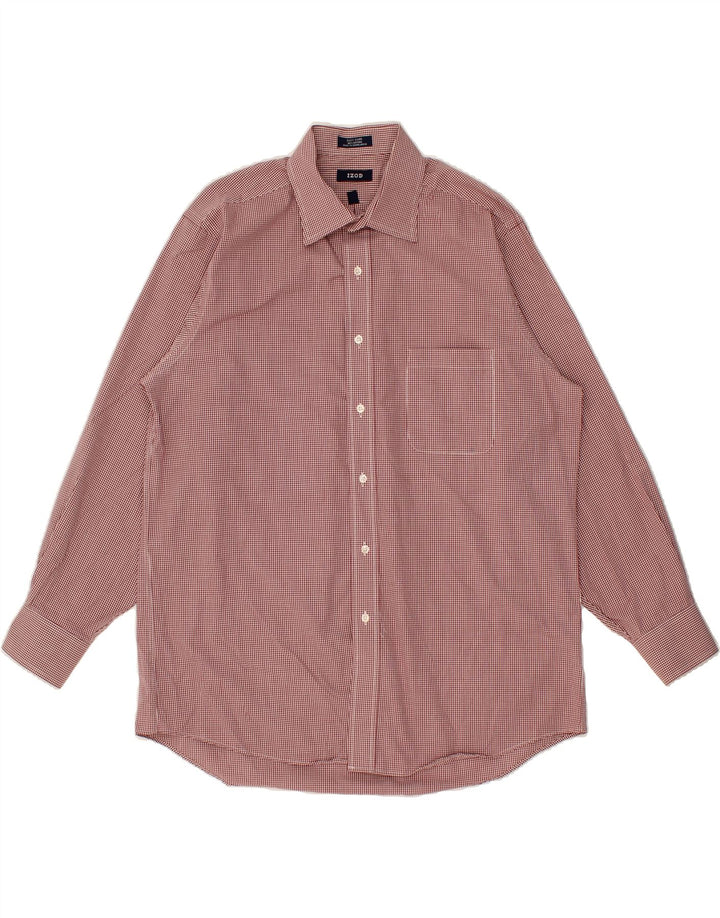 IZOD Mens Shirt Size 16 1/2 Large Red Gingham Cotton Vintage Izod and Second-Hand Izod from Messina Hembry 
