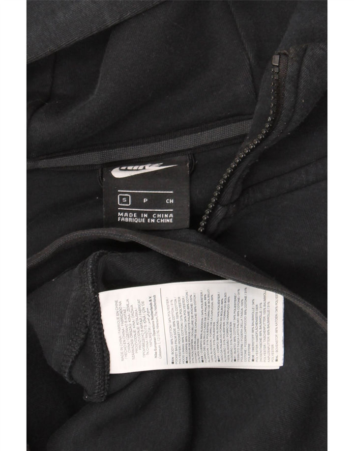 Nike Womens Oversized Zip Hoodie Sweater UK 10 Small Black Cotton