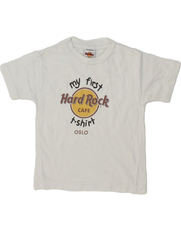 HARD ROCK CAFE Boys Oslo Graphic T-Shirt Top 4-5 Years Medium  White Vintage Hard Rock Cafe and Second-Hand Hard Rock Cafe from Messina Hembry 