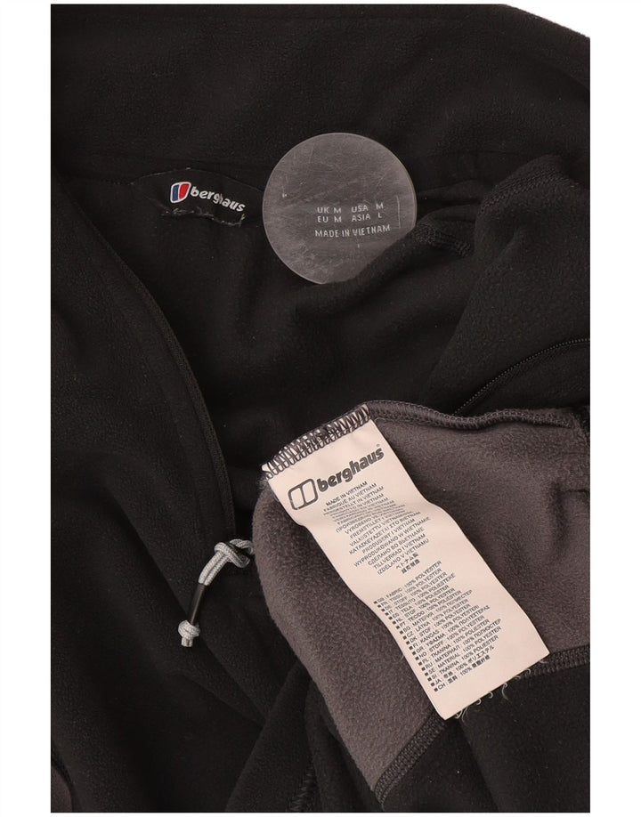 Berghaus Mens Zip Neck Fleece Jumper Medium Black Colourblock Polyester