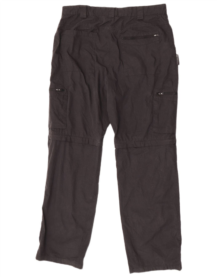 Mountain Warehouse Mens Straight Cargo Trousers W36 L31 Black Polyester