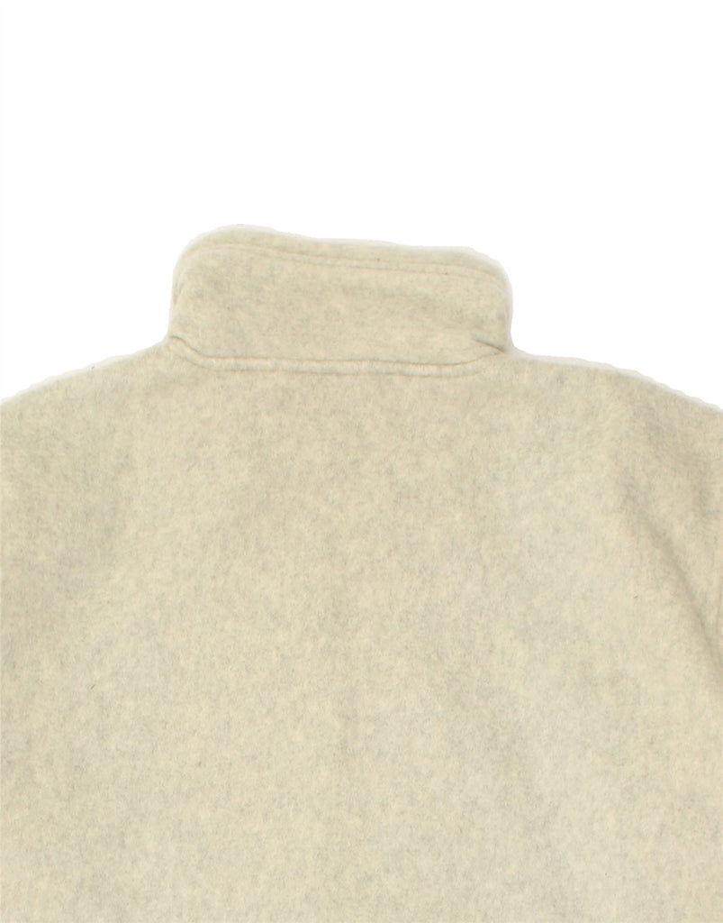 VINTAGE Mens Zip Neck Fleece Jumper Small Beige Polyester Vintage Vintage and Second-Hand Vintage from Messina Hembry 