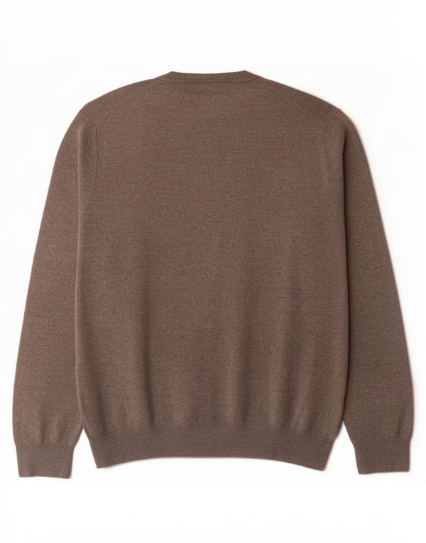 Marks & Spencer Mens V-Neck Jumper Sweater 2XL Grey Cotton