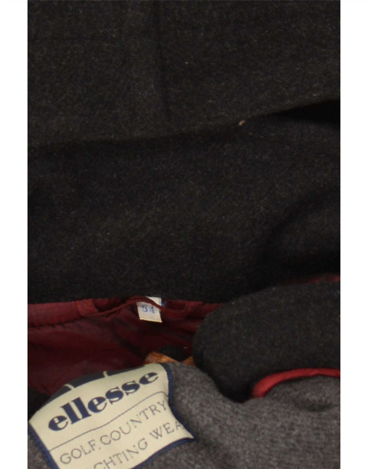 Ellesse Womens Hooded Oversized Duffle Coat IT 54 3XL Black Wool