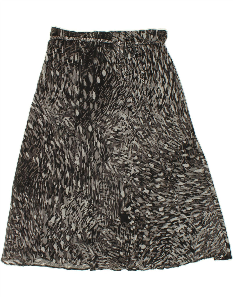 CANDA Womens A-Line Skirt EU 42 Large W30  Grey Animal Print Polyester Vintage Canda and Second-Hand Canda from Messina Hembry 