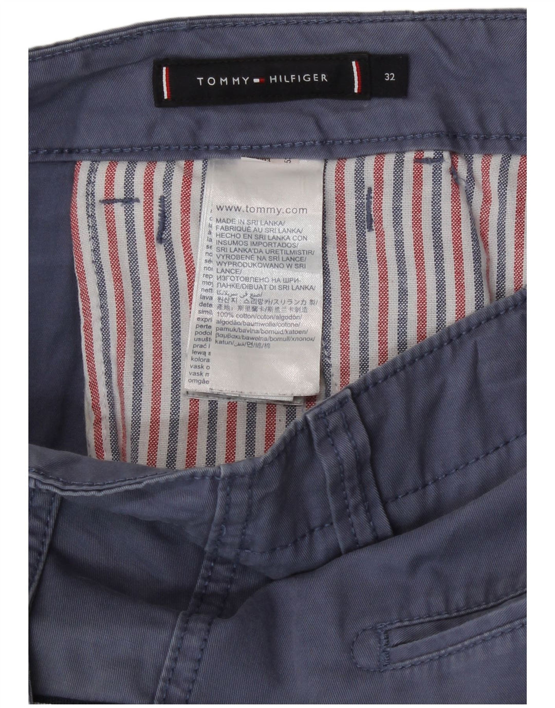 Tommy Hilfiger Mens Cargo Shorts W32 Medium Blue Cotton