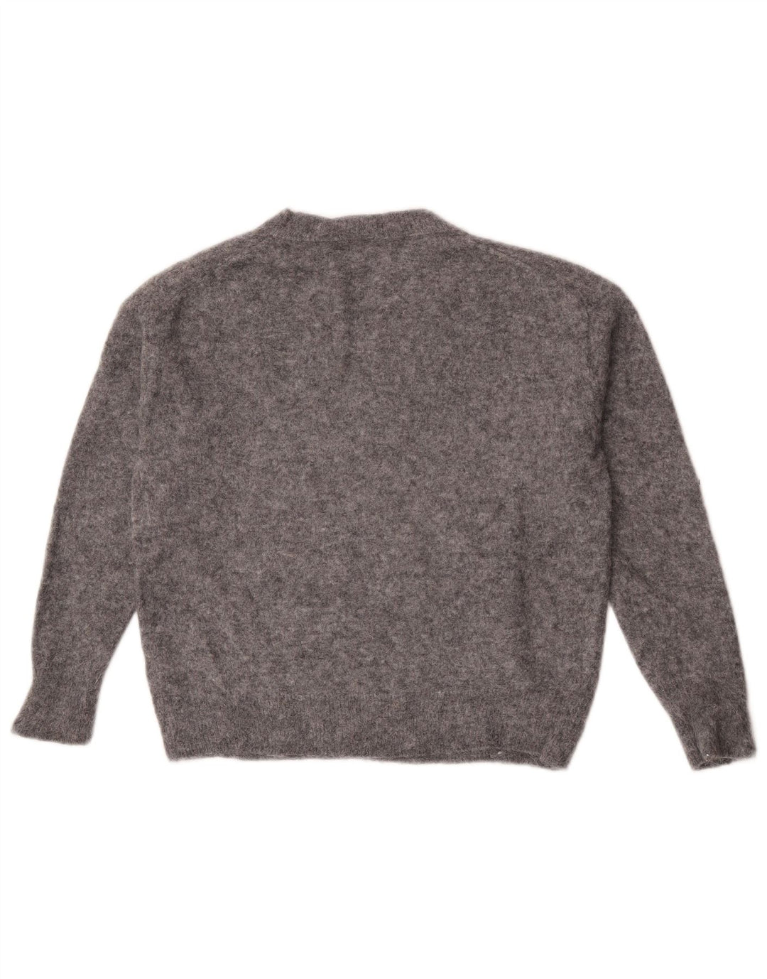 Zara Womens Oversized V-Neck Jumper Sweater UK 10 Small Grey Flecked