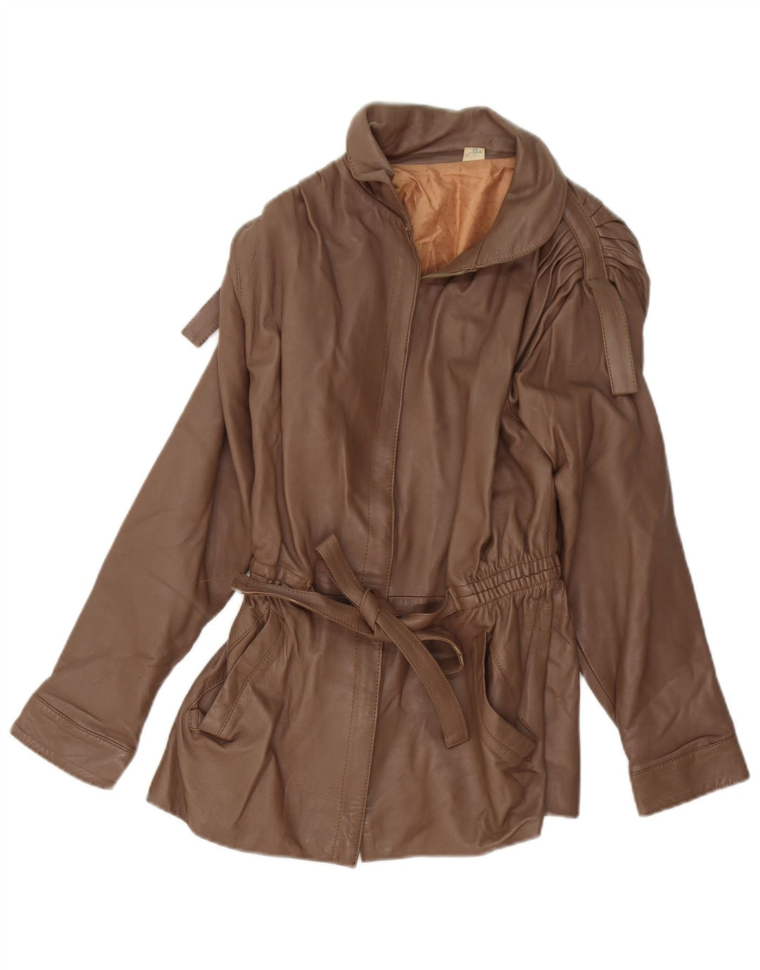 Vintage Womens Leather Jacket IT 38 XS Brown