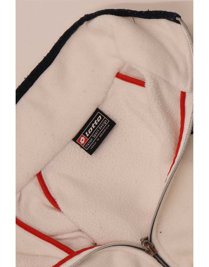 Lotto Womens Fleece Jacket UK 14 Medium White Striped