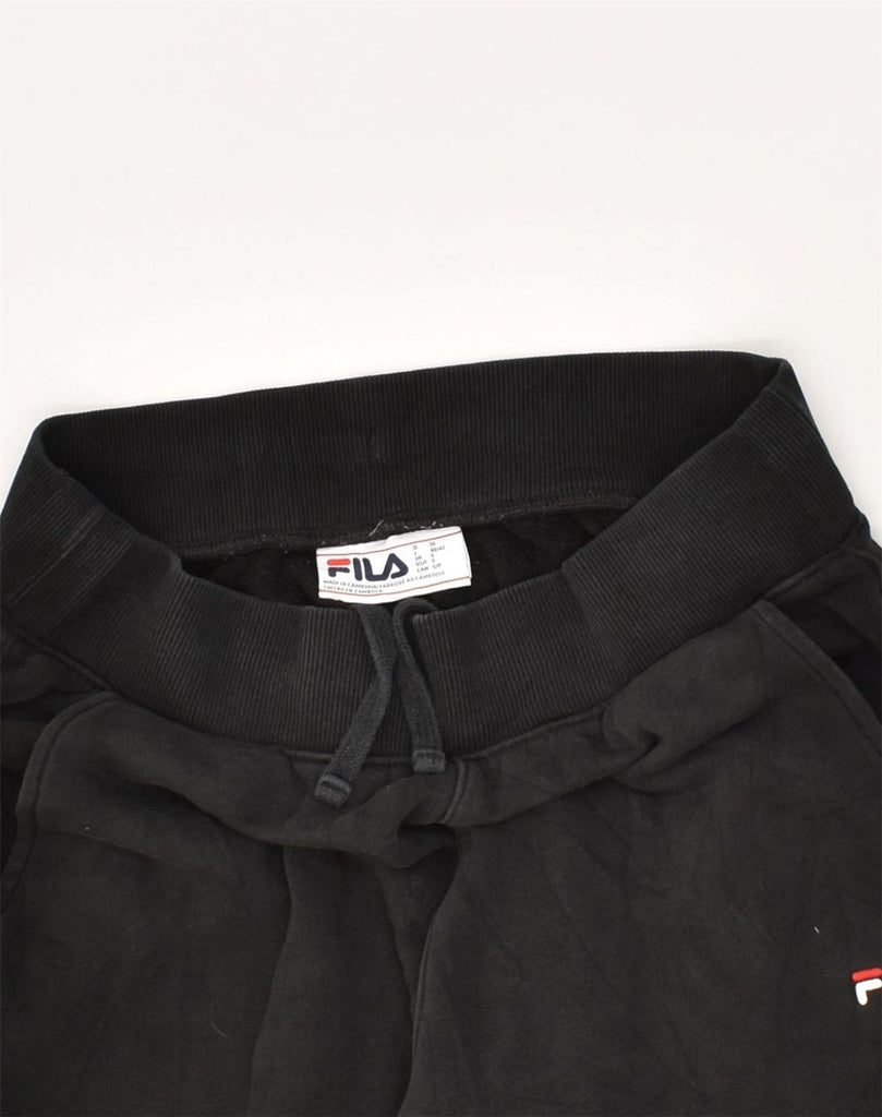 FILA Womens Tracksuit Trousers Joggers UK 10 Small Black Polyester | Vintage Fila | Thrift | Second-Hand Fila | Used Clothing | Messina Hembry 