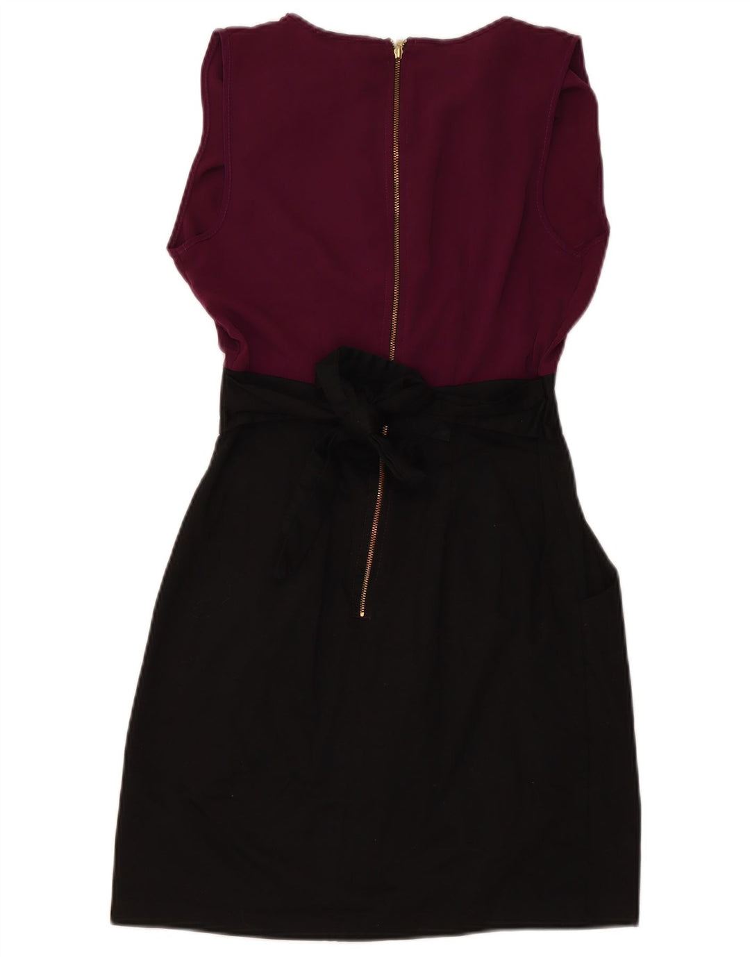 CLOSET Womens Sleeveless Sheath Dress UK 10 Small Black Colourblock Cotton