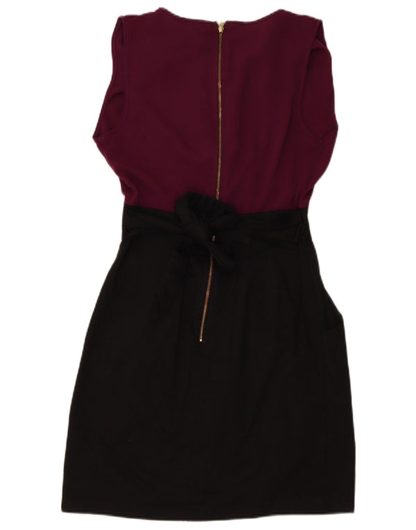 CLOSET Womens Sleeveless Sheath Dress UK 10 Small Black Colourblock Cotton