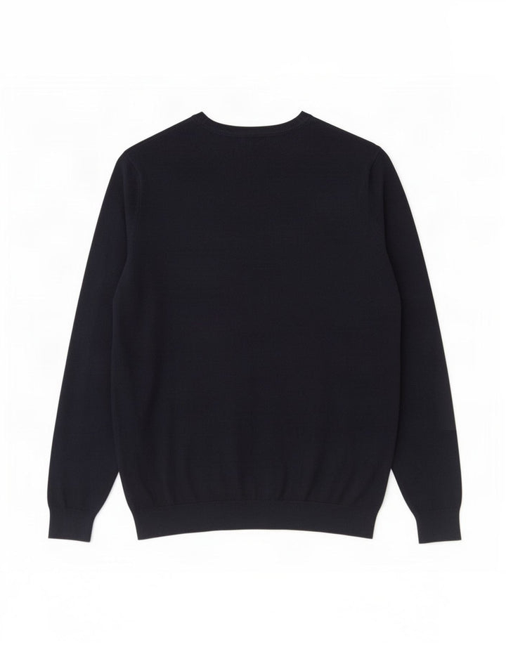Zara Mens Boat Neck Jumper Sweater Medium Navy Blue