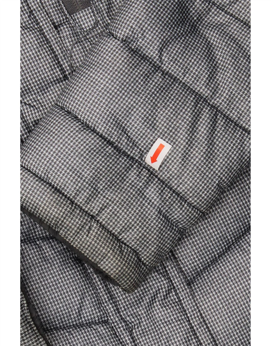 SUPERDRY Womens Hooded Padded Coat UK 10 Small Grey Houndstooth Polyester Vintage Superdry and Second-Hand Superdry from Messina Hembry 