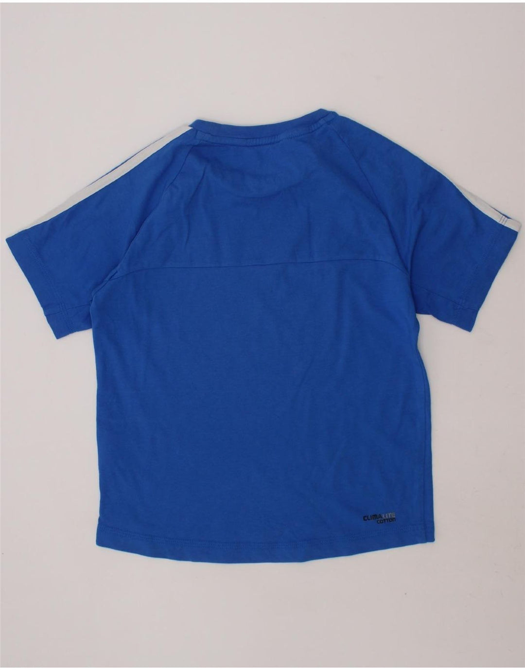 ADIDAS Boys Climalite T-Shirt Top 7-8 Years Blue Cotton Vintage Adidas and Second-Hand Adidas from Messina Hembry 