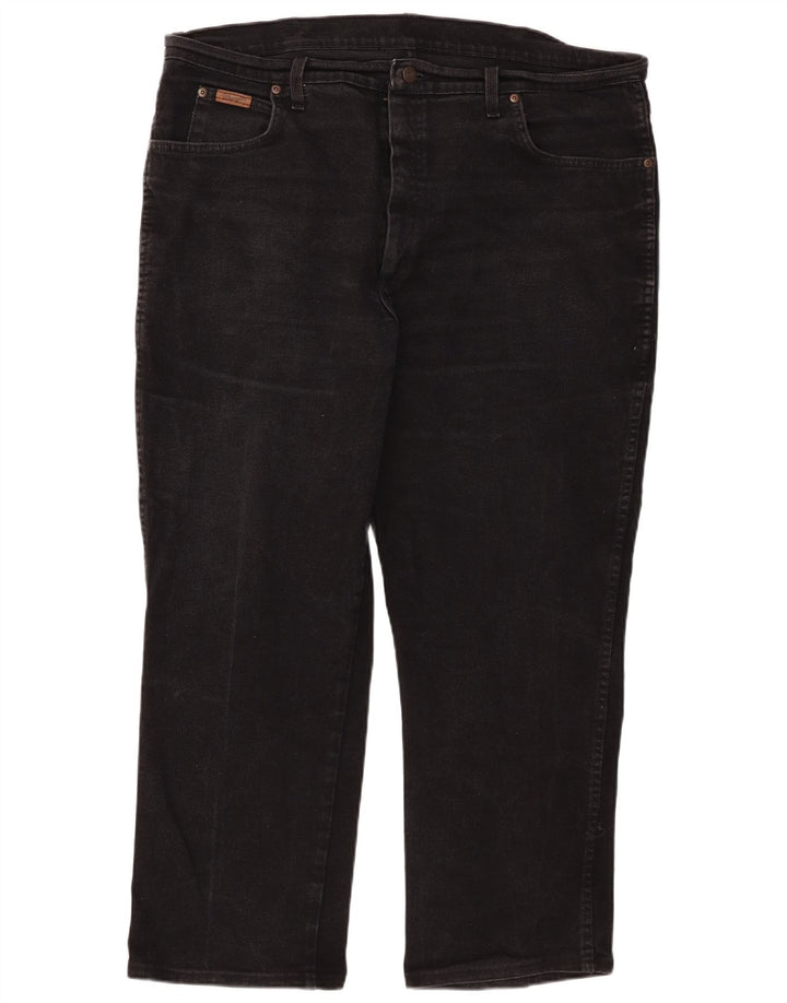 Wrangler Mens Texas Straight Jeans W42 L27 Black Cotton
