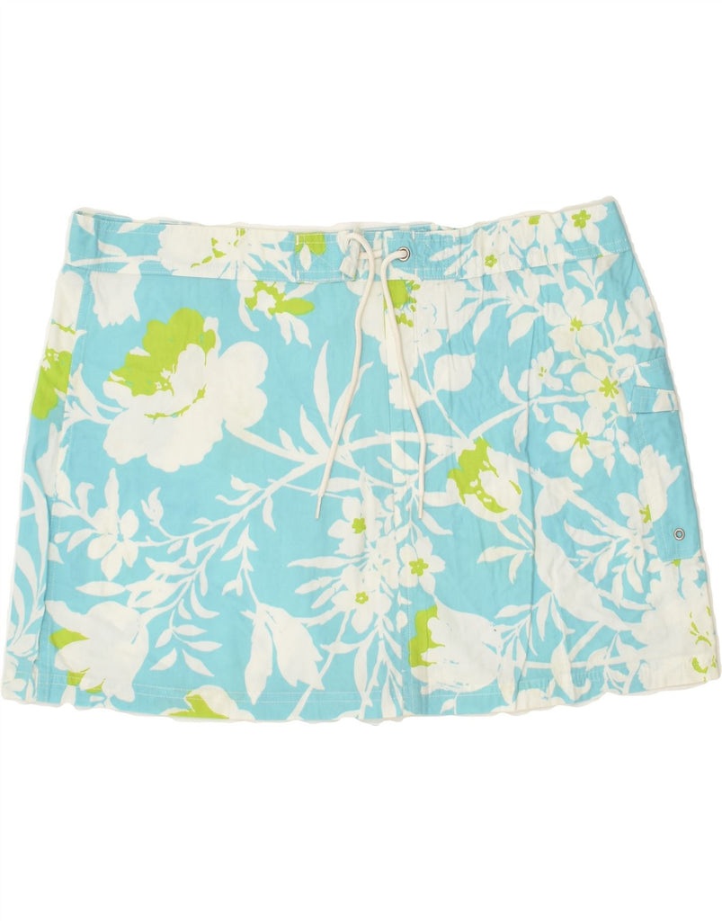 J. CREW Womens Mini Skirt US 12 Large W34 Blue Floral Cotton | Vintage J. Crew | Thrift | Second-Hand J. Crew | Used Clothing | Messina Hembry 