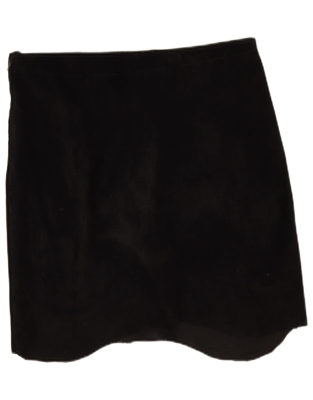 Vintage Womens Suede Asymmetrical Skirt W32 Large Black