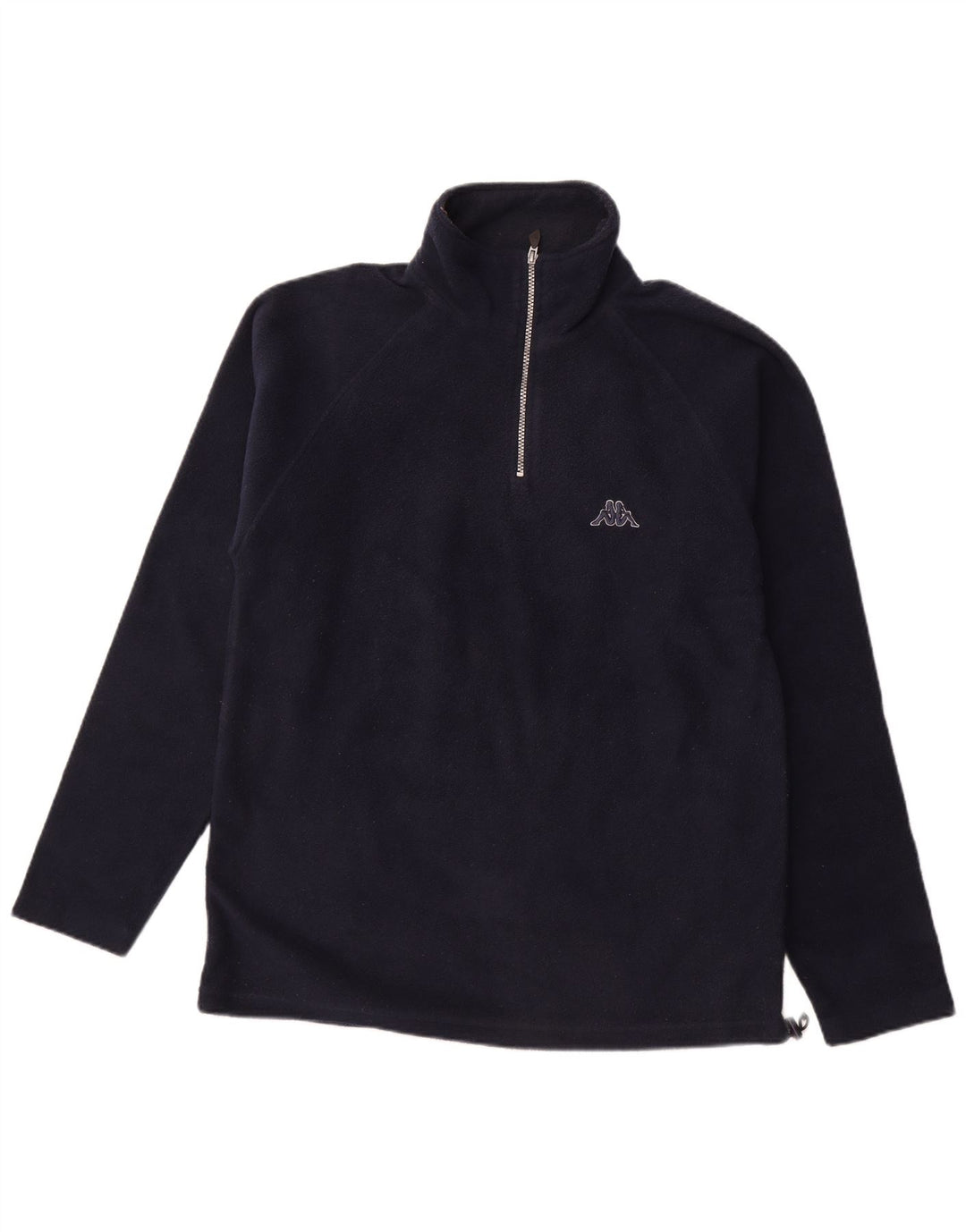 KAPPA Mens Zip Neck Fleece Jumper Medium Navy Blue Polyester