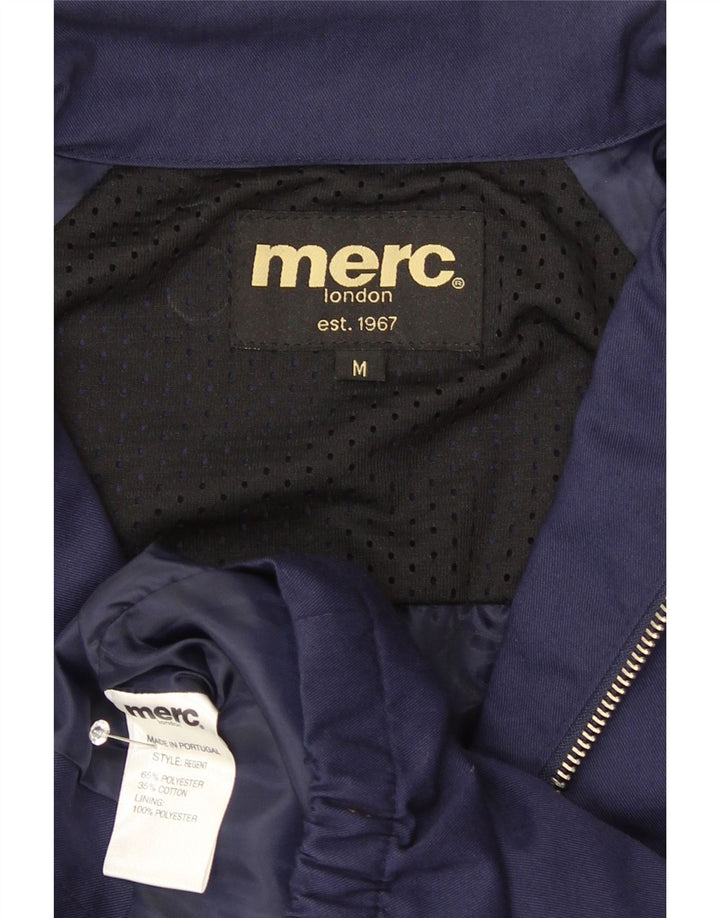 Merc Mens Bomber Jacket UK 38 Medium Navy Blue Polyester