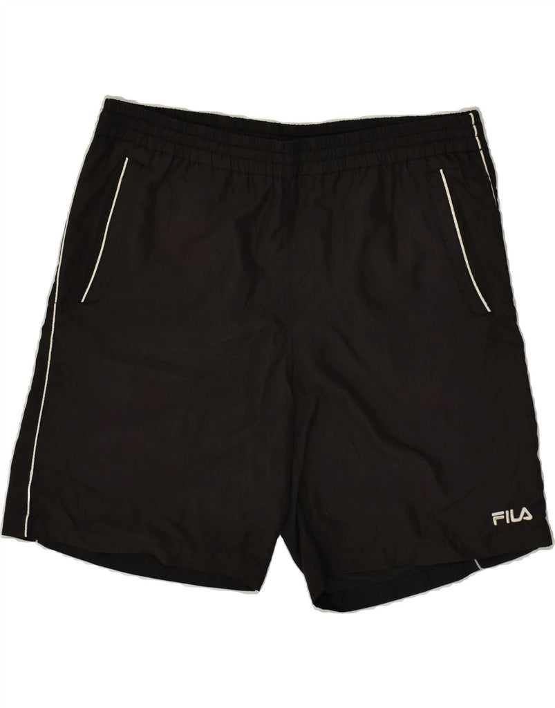 FILA Mens Sport Shorts Large Black Polyester | Vintage Fila | Thrift | Second-Hand Fila | Used Clothing | Messina Hembry 