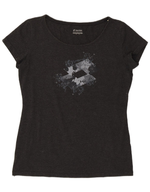 Lotto Womens Graphic T-Shirt Top UK 18 XL Grey